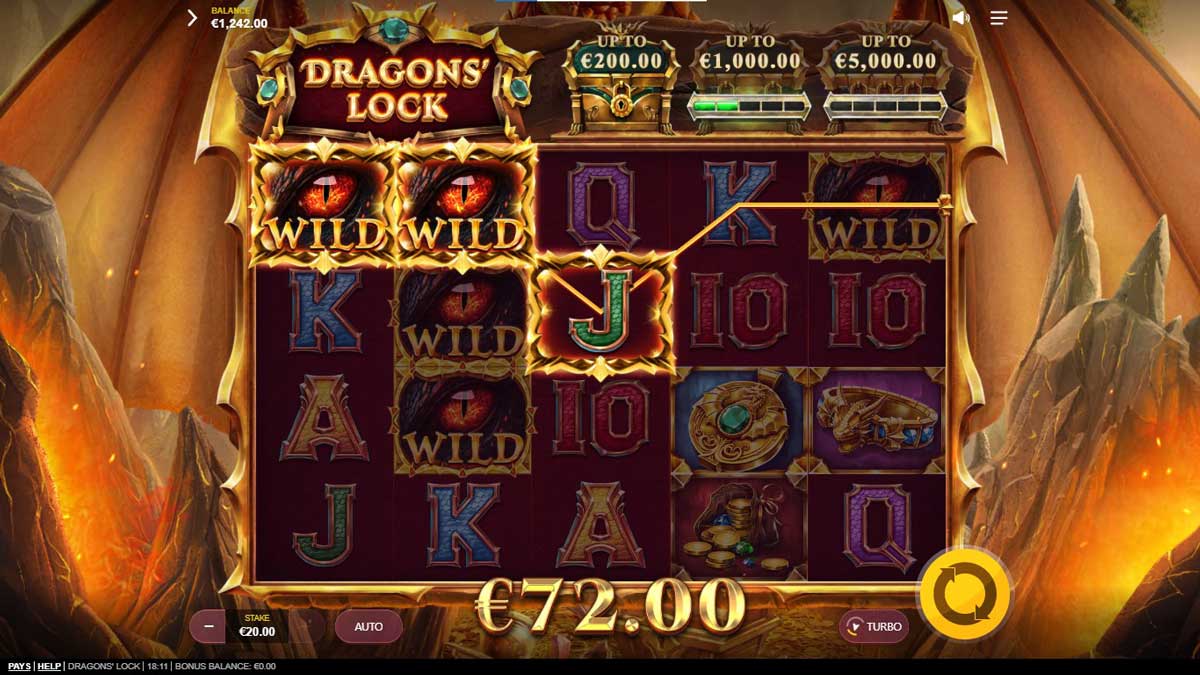 Dragons' Lock slot machine game screenshot