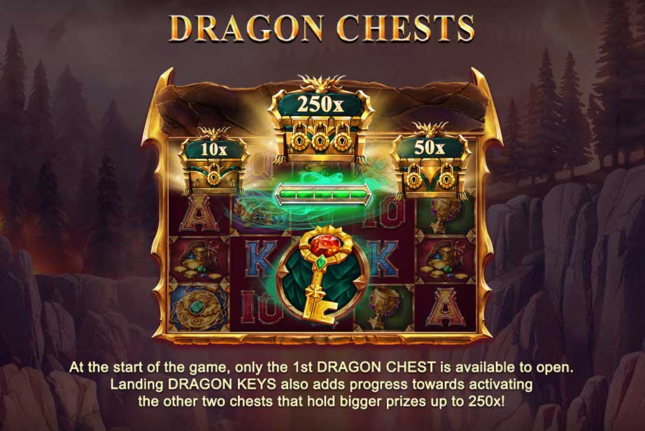 Dragons' Lock slot game chests