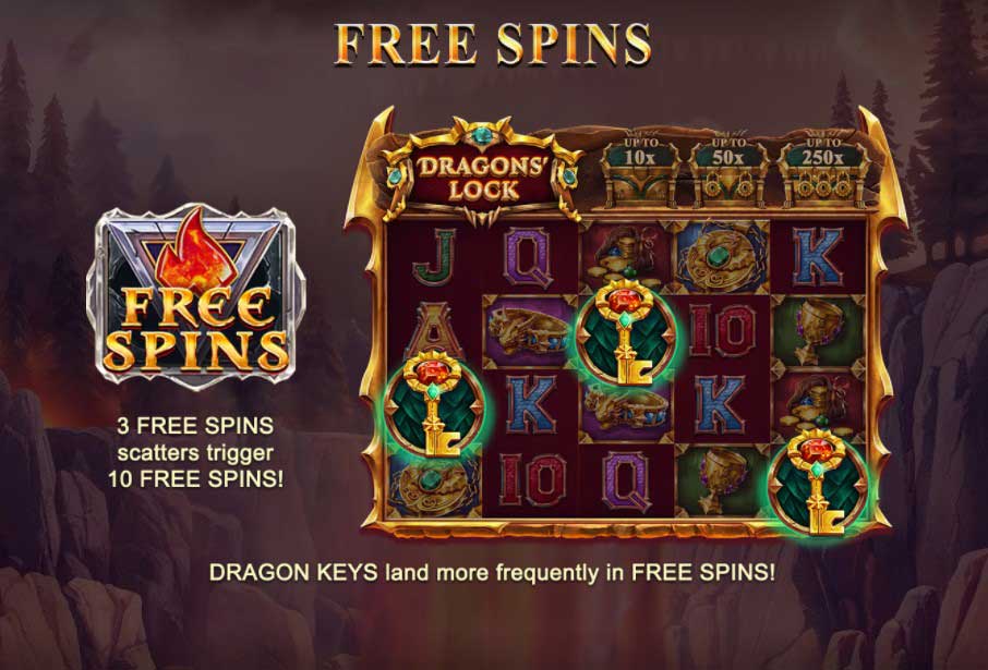 Dragons' Lock slot game free spins